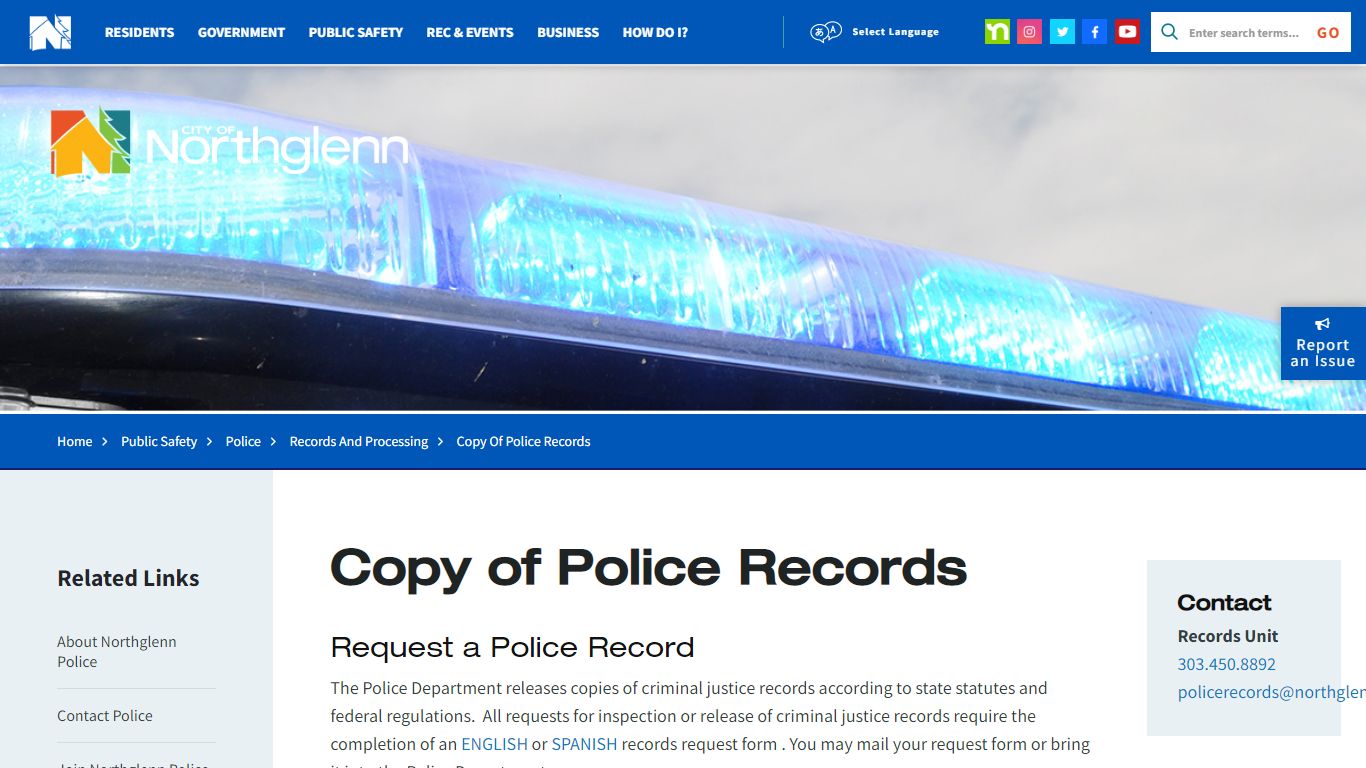 Copy of Police Records-City of Northglenn